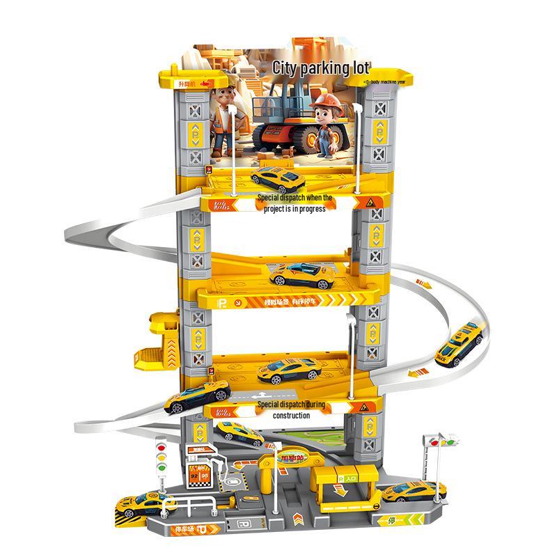 Multifunctional Police Building Blocks Set with Vehicle Launcher and Urban Rail Parking Garage