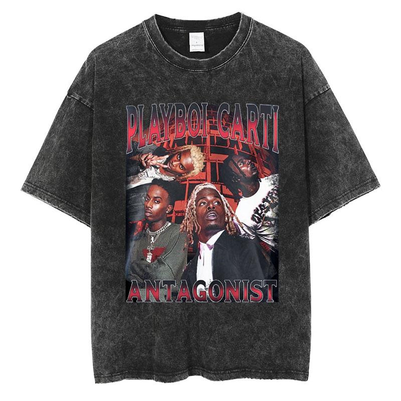

Rapper Playboi Carti Music Album Die Lit Washed Tshirt Men Women Hip Hop Popular Tees Fashion Gothic Tshirts Cotton Streetwear S