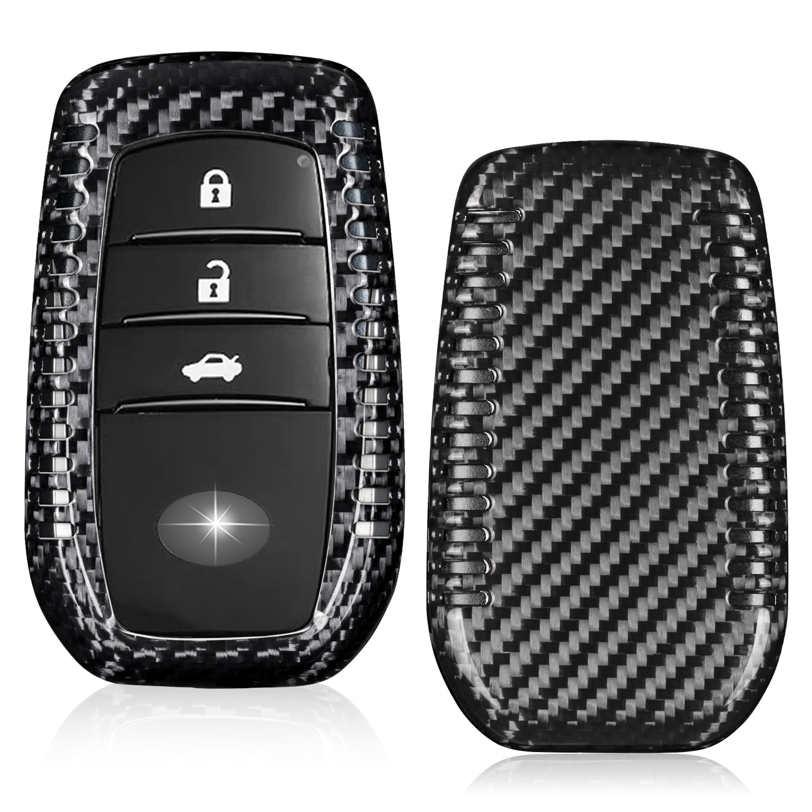 

Чехол для ключа Toyota Yaris Cross New Noah Voxy 90 Series Mark X Yellow Label Mirai MIRAI Чехол для ключа Настоящее стекловолокно [T-carbon] (Серебряный черный)