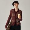 Zhaojun Women's Thick 100% Cashmere Polo Collar Cardigan