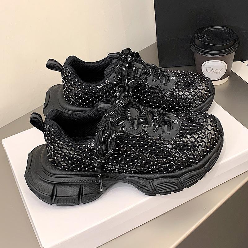 Luxury Designer Chunky Heel Platform Unisex Shoes All Match Casual Trainers Increase Runway Sport Shoes Large Size Sneakers Male