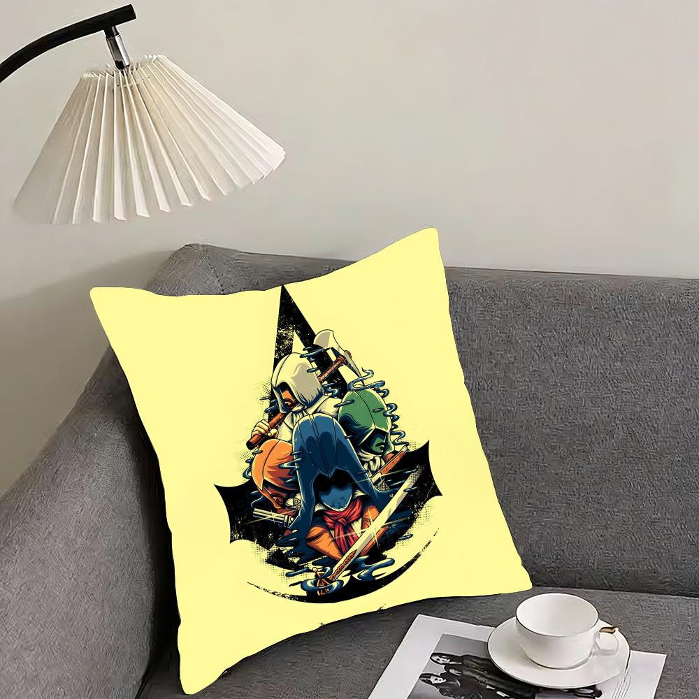 AAssassins CreedD Game Cushion Cover Pillowcase Ultra Soft Skin Friendly Fabric Cloud Like Comfort Concealed Zipper