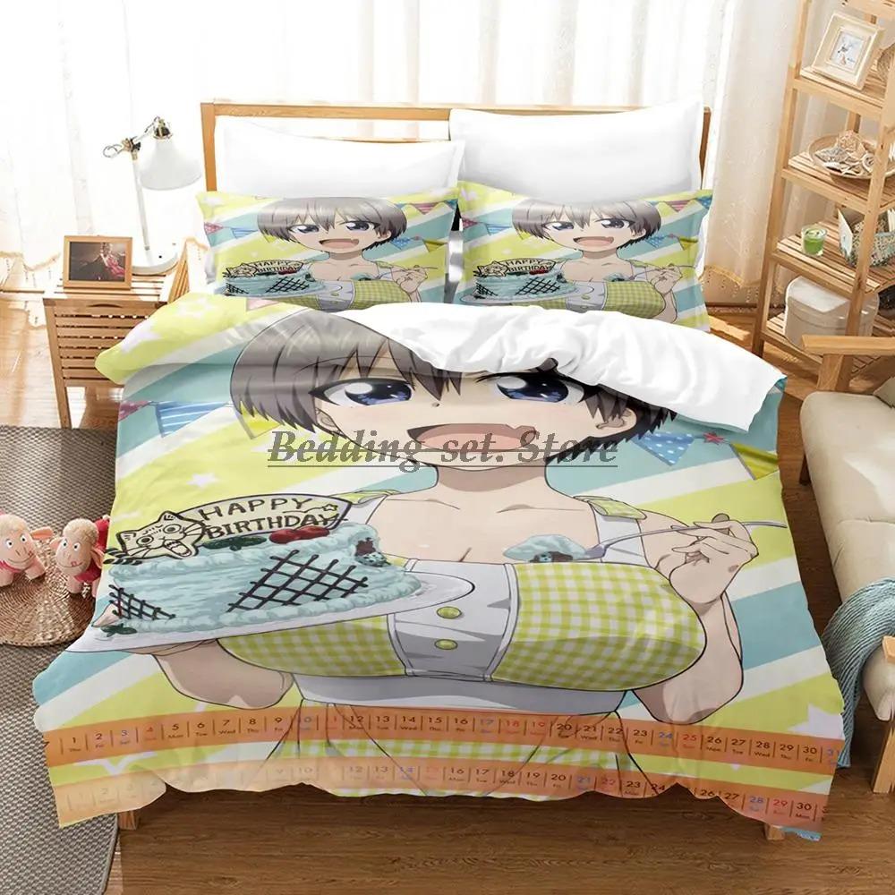 Uzaki-chan Wants To Hang Out! Bedding Set Single Twin Full Queen King Size Bed Set Aldult Kid Bedroom Duvetcover Sets Anime