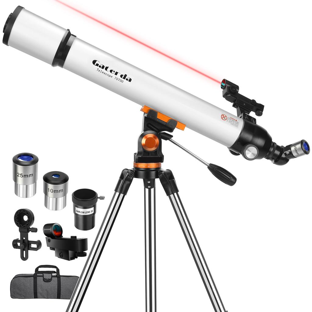 Gaterda Astronomical Telescope for 70mm Large 700mm Focal Real HD High Magnification Astronomical Observation Suitable for Children and Can See Red