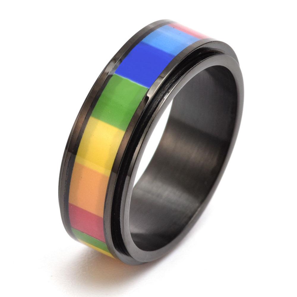 Bague Arc-en-Ciel Rotative à Colle Drip Mode 2025, Convient aux Bijoux Cadeaux pour Hommes et Femmes