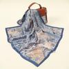 70cm Fashion Printed Square Scarf Blueness Summer Lightweight Head Cover Shawl With Adjustable Strap For Women Bag Accessories