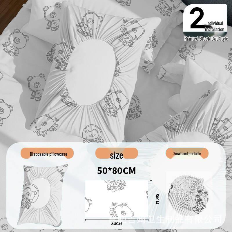 Stain-Proof Elastic Disposable Pillowcase for Travel & Hotel, Thickened & Enlarged