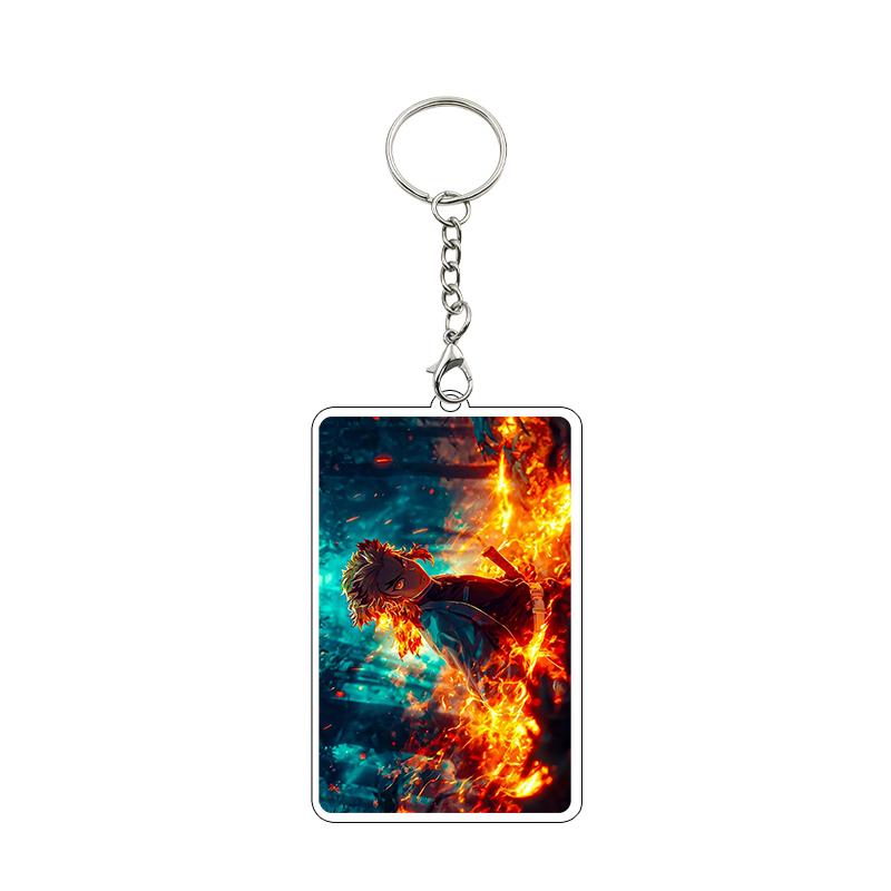 Anime 8cm Kamado Tanjiro Nezuko Agatsuma Zenitsu Cartoon Characters Acrylic Keychain Accessories Car Pendant Gifts Toy Wholesale