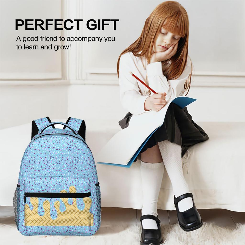 Ice Cream Backpack, Cute Large Capacity Shoulder Backpack, Ice Cream Backpack Boys Ice Cream Drip Backpack