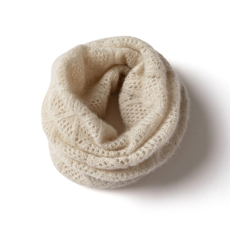 Unisex Cashmere Neck Gaiter: 100% Pure Cashmere, Solid Color, Hollow Knit, Warm Fashion for Autumn/Winter 2023. One Size