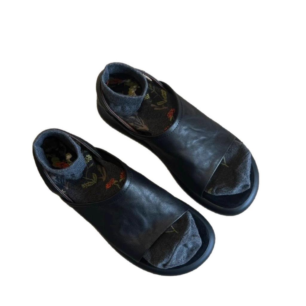 Rindslederversion~ Nischen-Retro-Plateau-Zehensandalen Damen Sommer neu hohl lässig bequem flachsohlig Römerschuhe