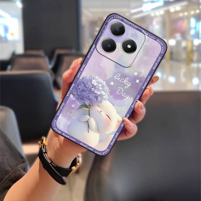 Phone Pouch Durable Phone Case For Realme C63 4G/C61 4G Dirt-resistant Anti-dust Full wrap Shockproof Animals Anti-knock