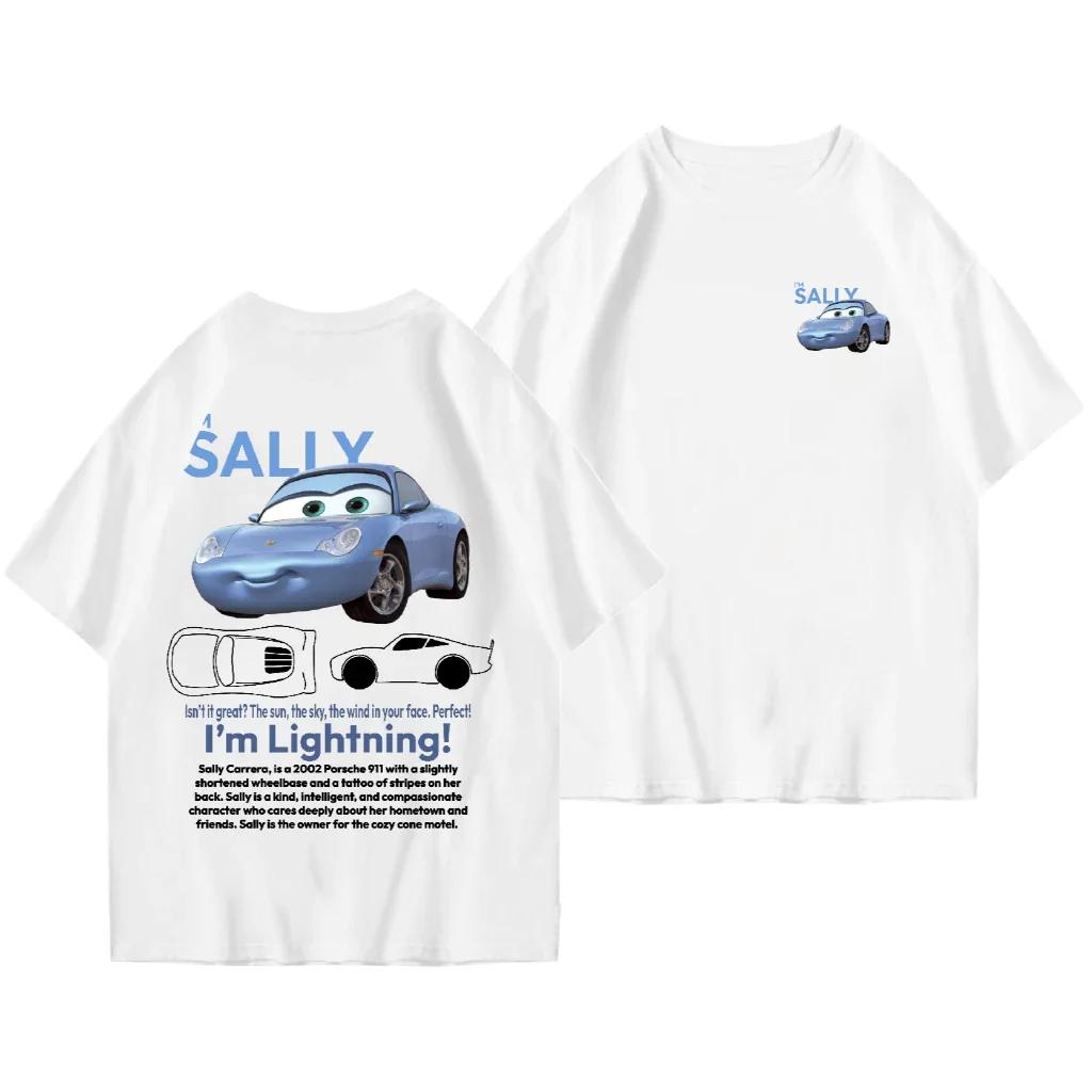Summer Funny Sally Im Lightning Mcqueen Car Men Women Tee Tops Cotton Clothing Love Gift Cotton Printed Couple Tshirt