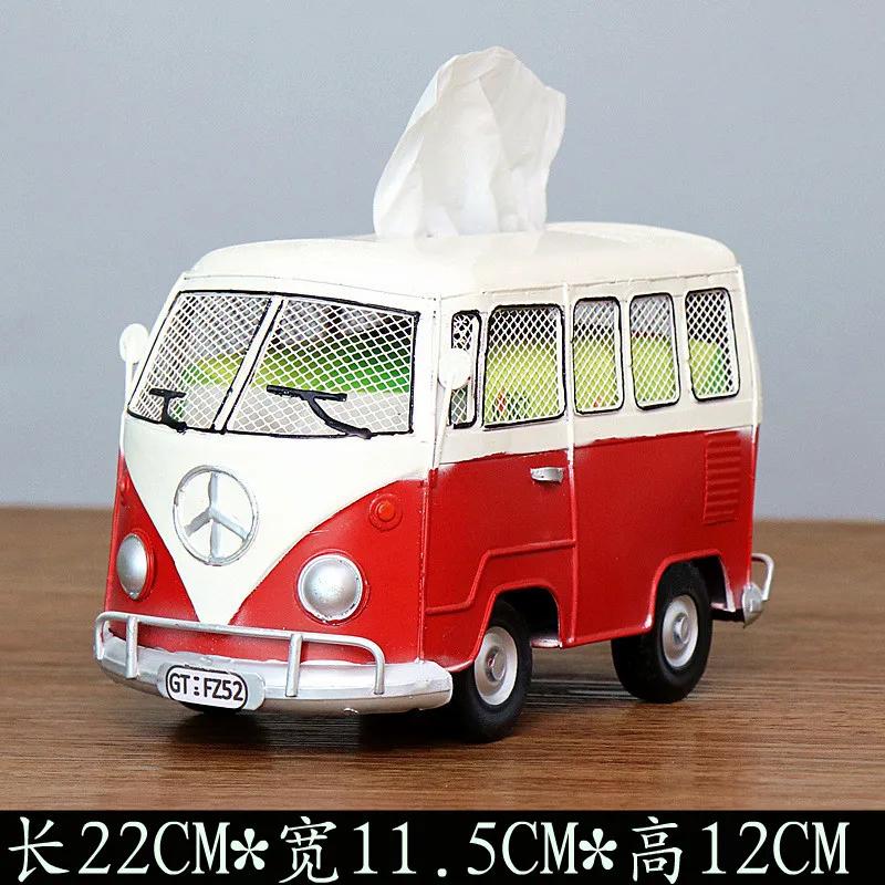 Scatola portatovaglioli a forma di Scarabeo Bus in Ferro Battuto Retrò Americano Scatola portatovaglioli Creativa Modello di Auto Decorazione Artigianato Regalo Speciale Decorazione per la Casa