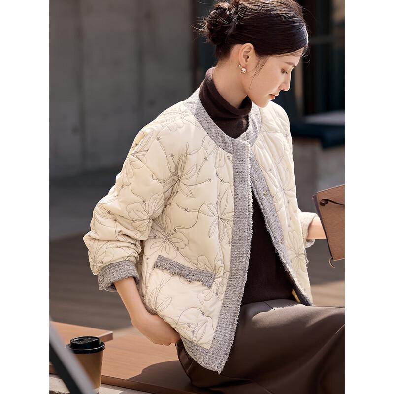 

XWI Women s Elegant Floral Quilted Padded Short Jacket M