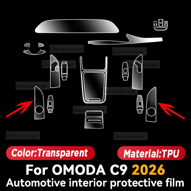 Für CHERY OMODA C9 2026 Auto Innenraum Mittelkonsolenbildschirm Schutzfolie Kratzfest Reparaturfolie Aufkleber Zubehör