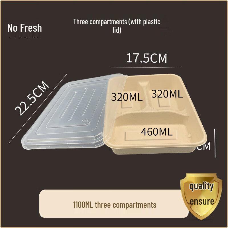 Qiwei Disposable 4-Compartment Pulp Lunch Box