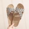Cotton and Linen Non-Slip Home Slippers for Men and Women – Indoor Summer Slippers with Thick Bottom for Wooden Floors.