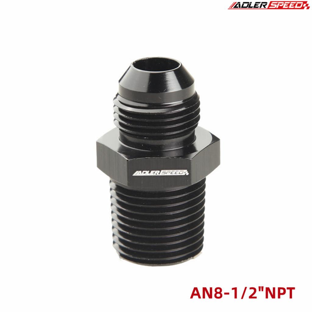 AN3/AN4/AN6/AN8/AN10/AN12 To 1/8" / 1/4" 3/8" 1/2" 3/4" 1"NPT Straight Fuel Hose Adapter Pipe Thread Fitting Black