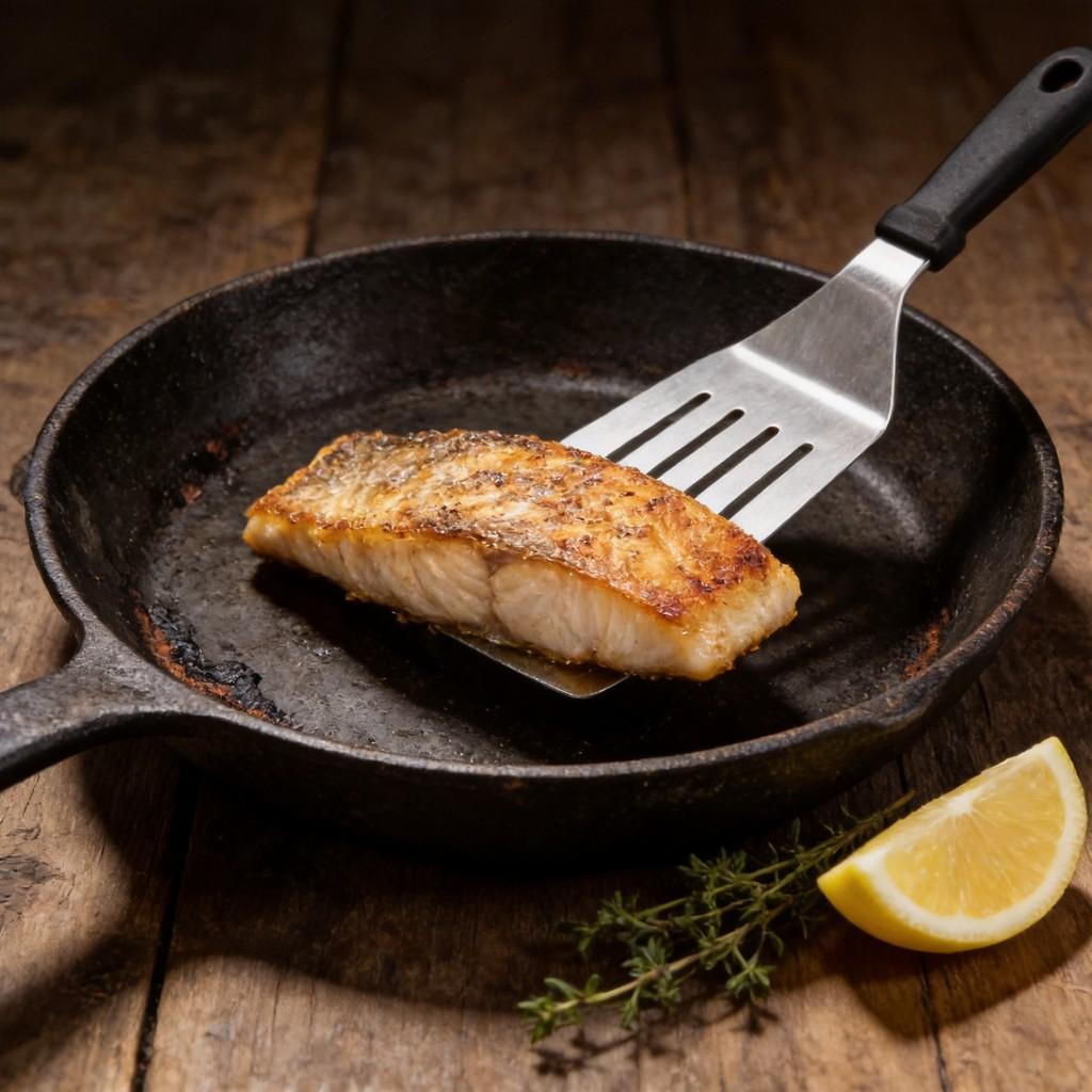 Stainless Steel Steak And Pancake Spatula With Long Handle For Home Kitchen Cooking