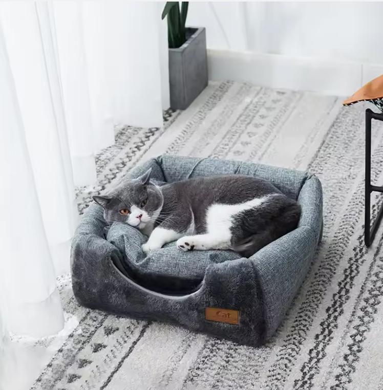 New Triangle Cat Nest Closed Cat House Pet Nest Warm and Thickened Deep Sleep Dog Nest Pet Supplies Closed Cat Bed Cat Tents