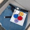 Simple Solid Color Women Casual Canvas Belt With Metal Buckle For Daily Use