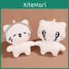 Cute Cat Plush Animal Keyring With Silver Keychain Decoration For Backpack