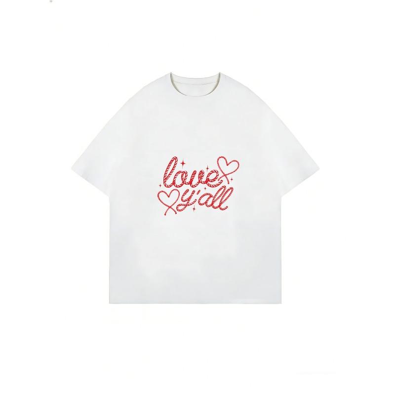 Oversized T Shirt Dress Black Love Yall Rhinestone Heart Print Casual Streetwear Fashion Women Summer Outfit