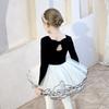 Kinder Tanzkleidung aus reiner Baumwolle, Schwarze Winter Mädchen Übungskleidung, Winter Chinesische Tanz Übungskleidung, Kinder Tutu