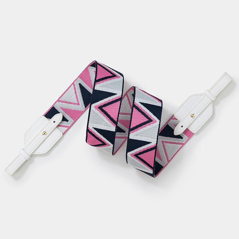 Jacquard Weave Wide Shoulder Strap for Basket, Lindy, and Pig Nose Bags