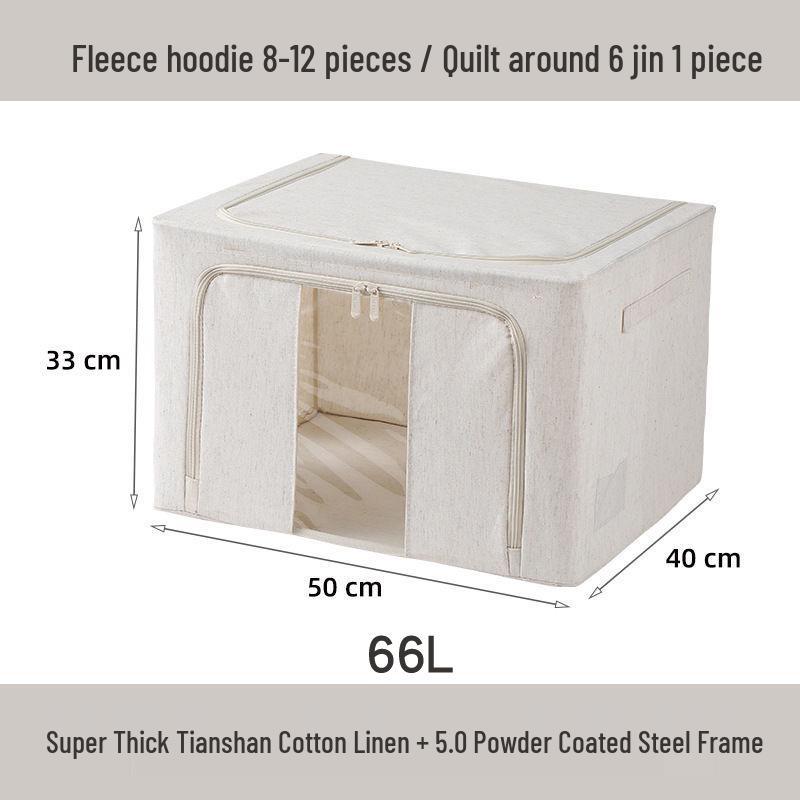 Tianshan Cotton & Linen Foldable Storage Box with Thick Steel Frame 50x40x33 cm