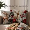 2D Flat Printing, 4 Christmas Themed Pillowcases, Featuring Design Elements Such As Santa Claus and Reindeer, Non Real Embroidery,  Zippered Closure