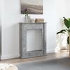 Concrete Grey Fireplace Surround 75x20x87.5 Cm Engineered Wood
