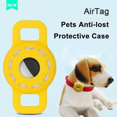 Hollow Airtag Protective Case Air Tag Holder Silicone Pets Anti Lost Locator Tracker Strap Cover For Apple Airtags Accessories