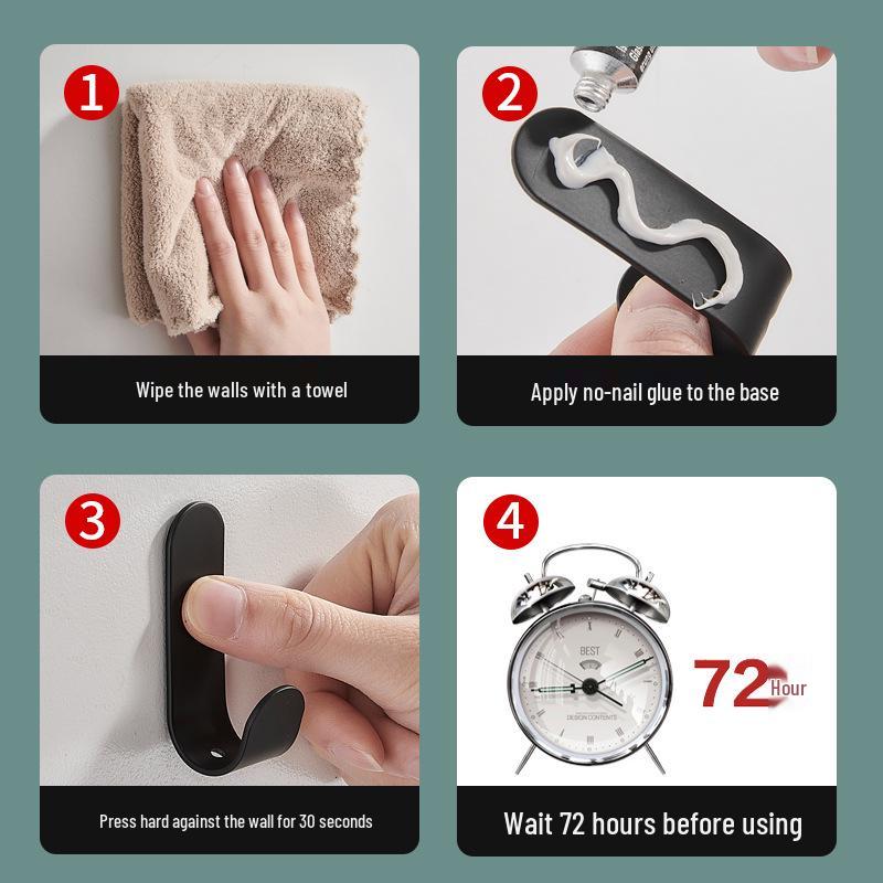 Adhesive Metal Coat and Hat Hook for Bathroom and Doors