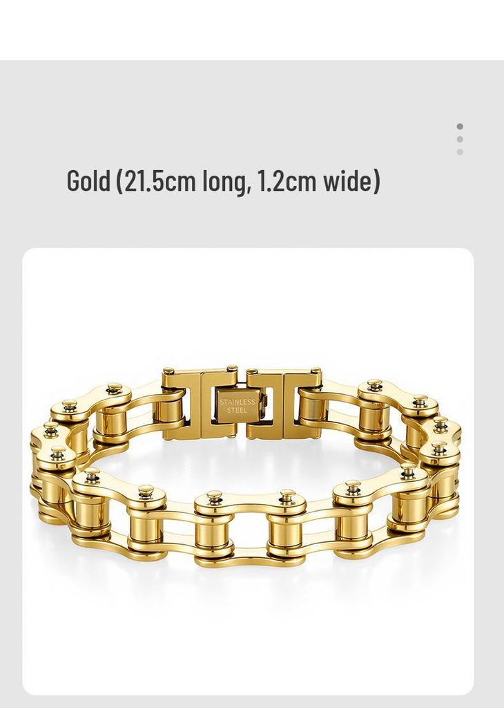 Handmade Titanium Steel Bicycle Chain Bracelet - Trendy Punk Style for Men & Women