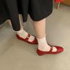 2025 trend Korean version of French temperament Mary Jane shoes low heel non-slip single shoes soft sole Doudou shoes women's shoes fashion
