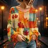 Women's Round Neck Long Sleeve Halloween Print Blouse Top for Party Wear