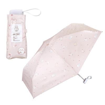 Chiikawa Kirschblüten-Mini-Pinklicht UV-Wärme Geeignet für Regen oder faltbaren Regenschirm mit einem niedlichen Kollaborationsdesign, das einen Hachiware zeigt