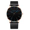 Men's Minimalist Quartz Watch Big Dial Luminous Needle Business Watch for Business Meeting Dating