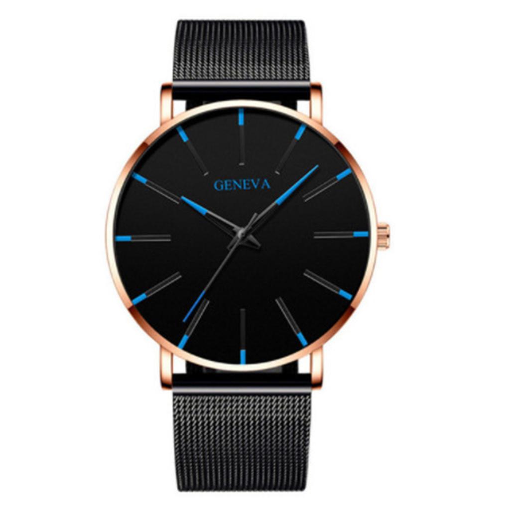 Men's Minimalist Quartz Watch Big Dial Luminous Needle Business Watch for Business Meeting Dating