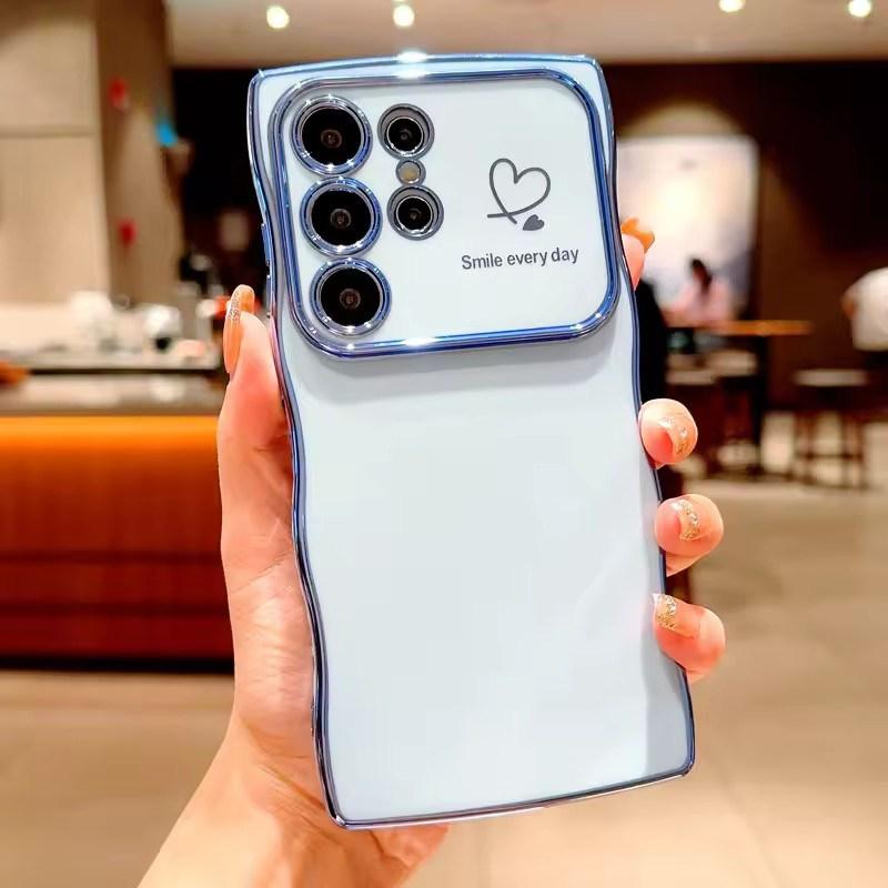 

Мягкий чехол из ТПУ с покрытием для Samsung Galaxy S25 S24 S23 S22 Ultra Plus S 24 23 FE S 25 Love Heart Cover Samsung S25 Ultra синий