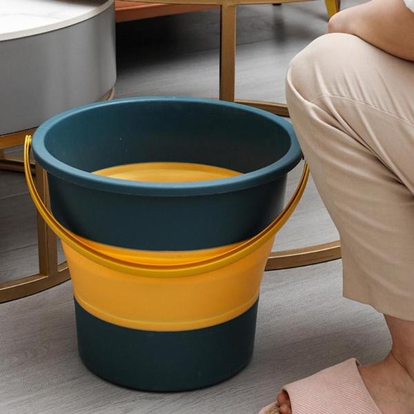 Folding Bucket Multifunctional Silicone Bucket for Car Washing Fishing Camping Water Container Collapsible Bucket