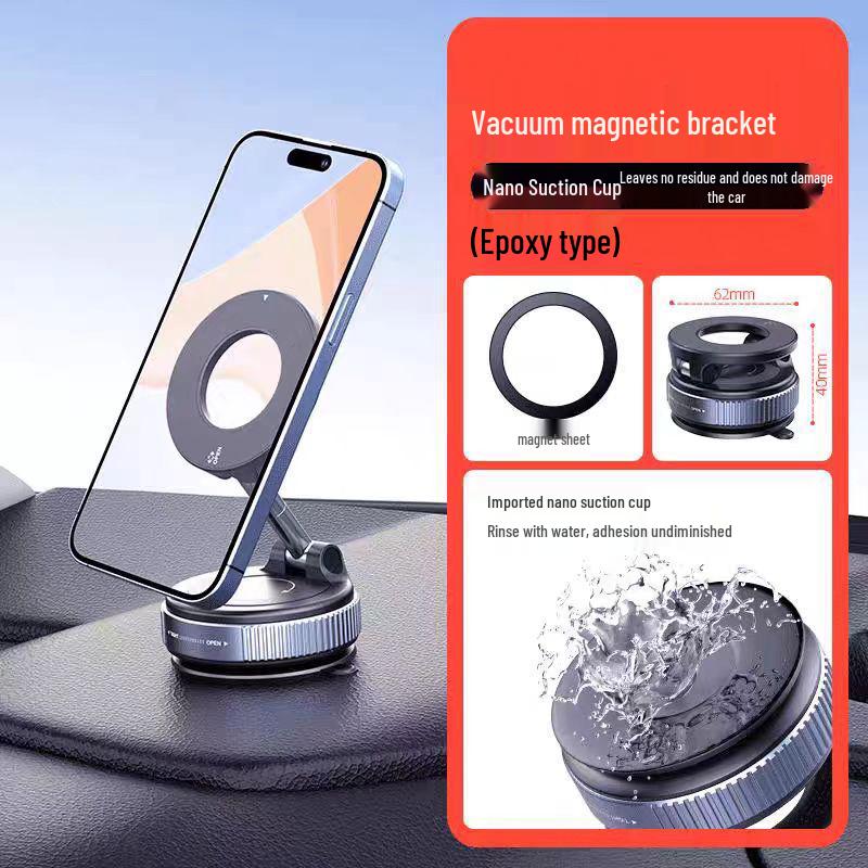 2025 Magnetic Car Phone Holder with Vacuum Adsorption and Suction Cup