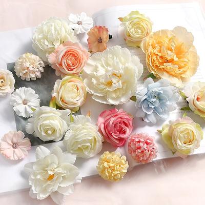 Fiori Artificiali Rosa Misti Fiori Finti di Seta Teste per Stanza Decorazione Casa Decorazione Matrimonio Artigianato Fai da Te Ghirlanda Accessori Regali
