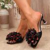 Fashion Ladies Shoes 2025 Fashion Open Toe Women's Slippers Fashion Floral Dress Summer Color Matching Plus Size Best Seller High Heels