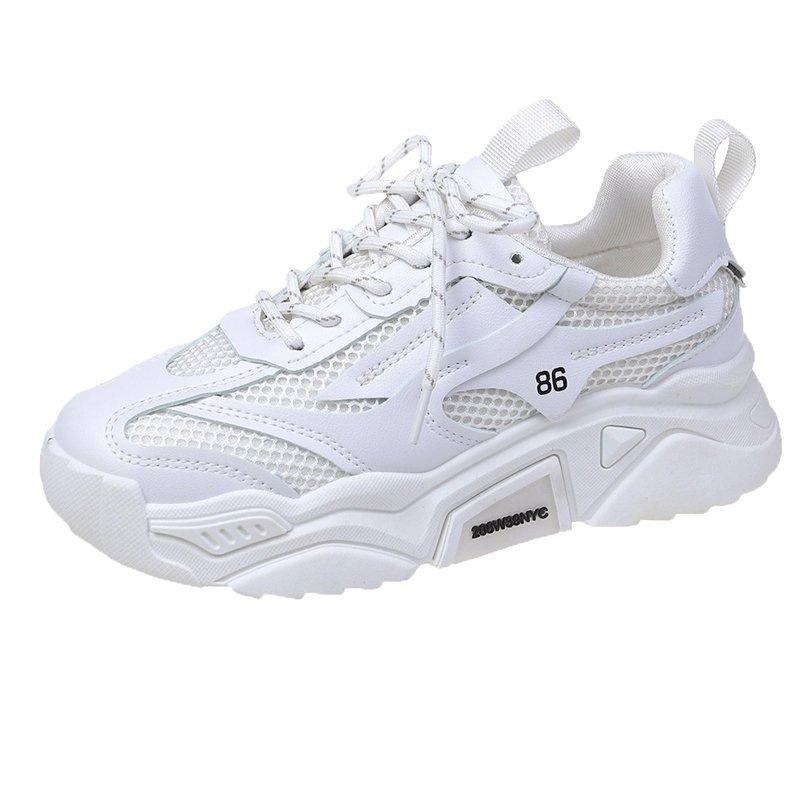Spring Women's Sneakers Green Breathable Mesh Platform Chunky Sneakers Women Sports Shoes Thick Sole Walking Sneakers Woman Shoe
