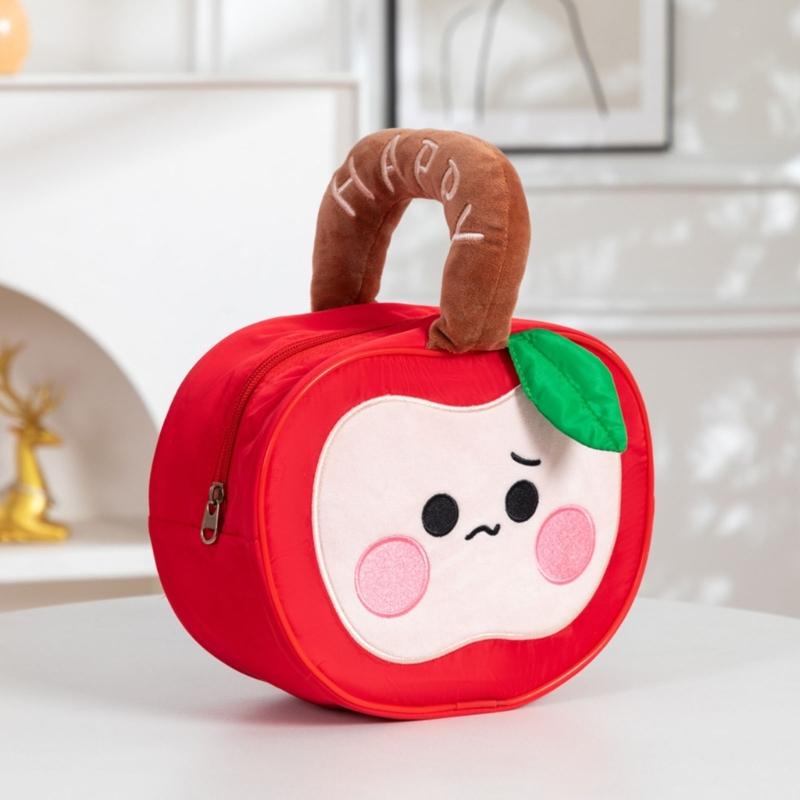 Polyester Water Resistant Apples Designs Bag Spacious Organizer for Organizing Makeup Sweets Travel Essential