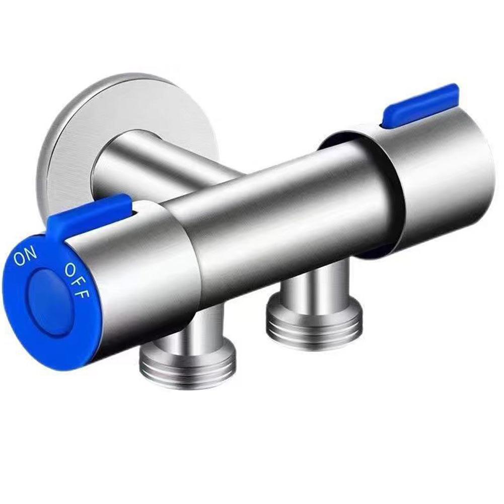 1pc Faucet Double Handle Triangle Valve Stainless Steel Cold Water Tap Bathroom Washing Machine Toilet Bathroom Fixture Parts