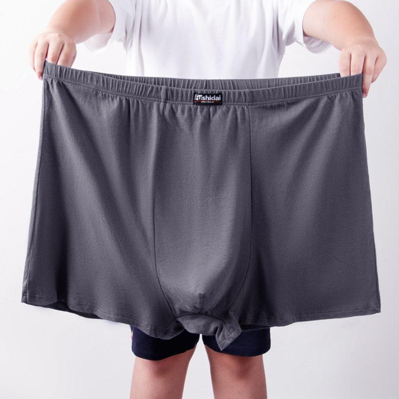 Pure Cotton Plus Size Men's Boxer Briefs - Loose Fit High Waist Underpants for Middle-Aged & Elderly Men